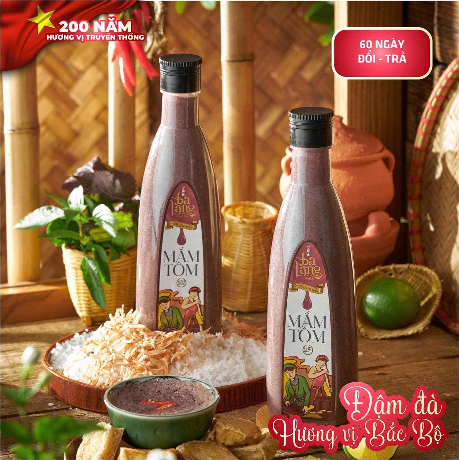 Mắm Tôm Ba Làng, cam kết 60 ngày đổi trả